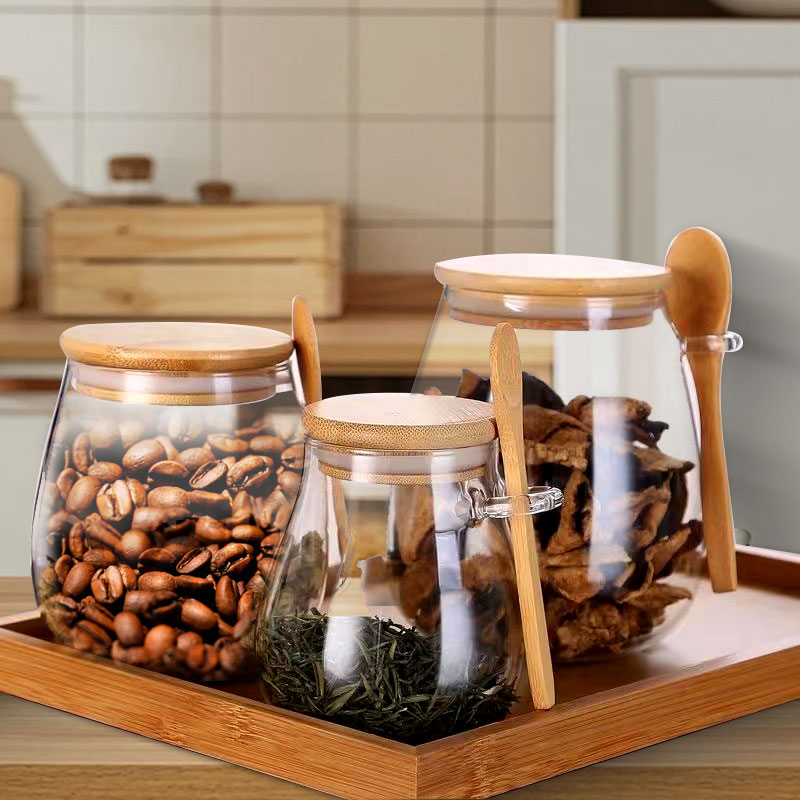 Coffee Tea Jar Set - Frasco de vidro selado de 34