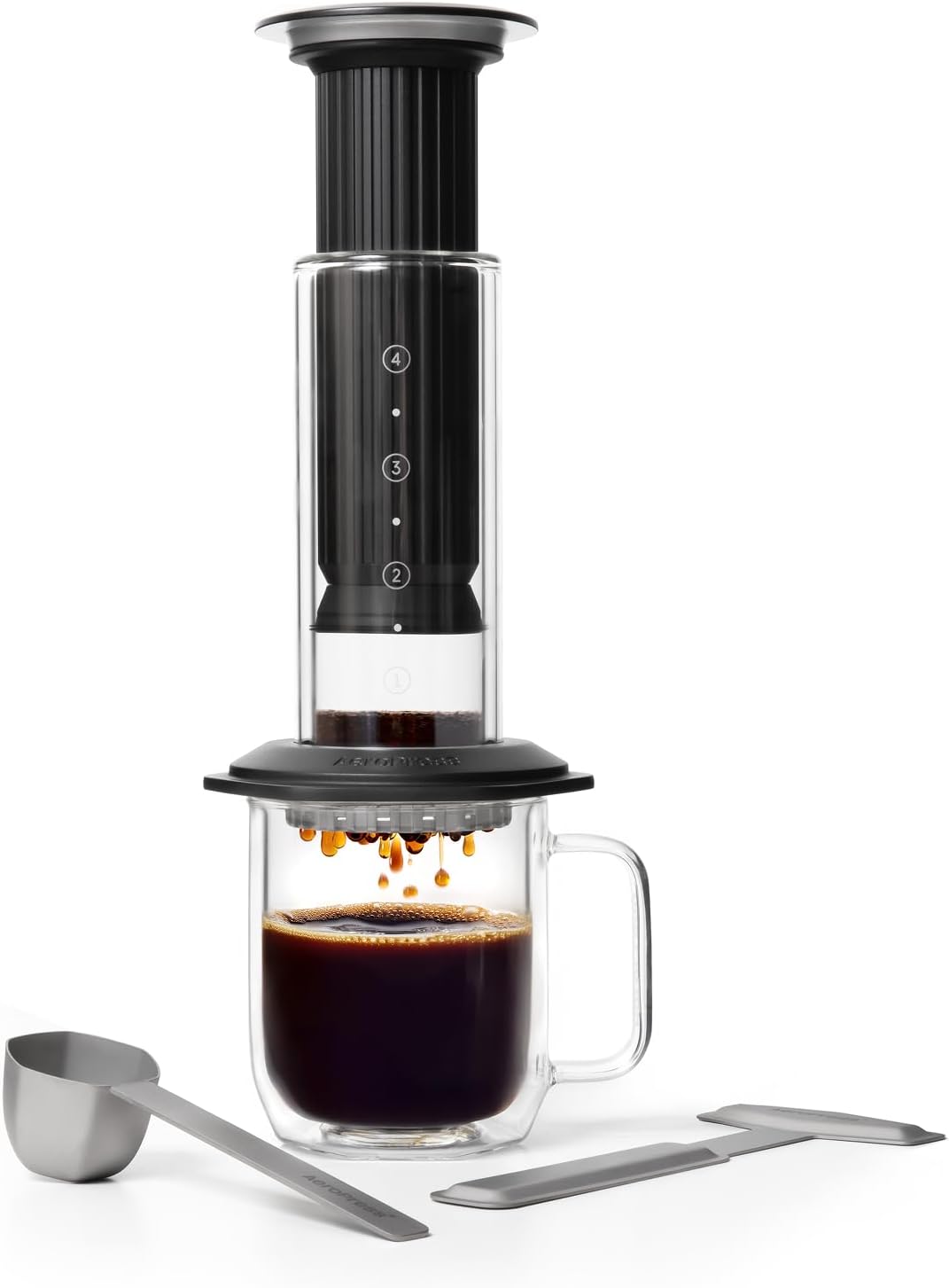 French Press Coffee & Tea - Prensa de Café Premium, Vidro, Aço