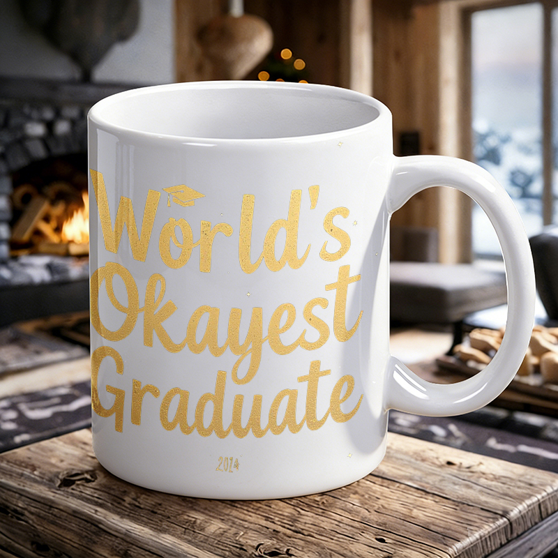 Coffee Tea Font - Caneca de cerâmica com fonte dourada