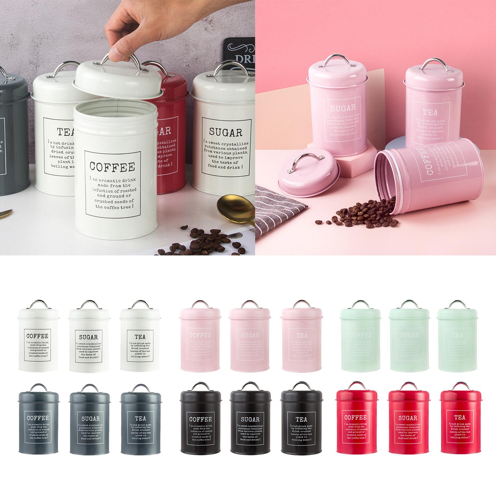 Coffee Tea Jar Set - Conjunto de 3 recipientes herméticos de