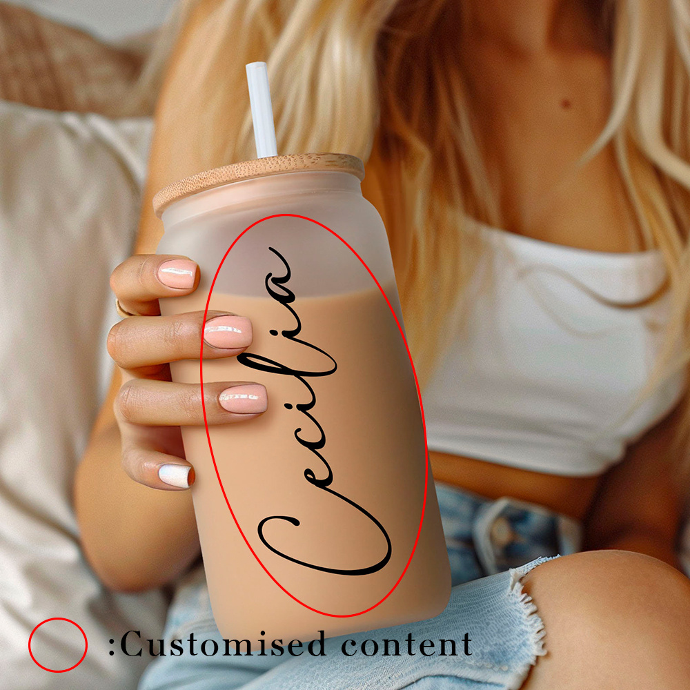 Coffee Tea Font - Copo de Vidro com Tampa de