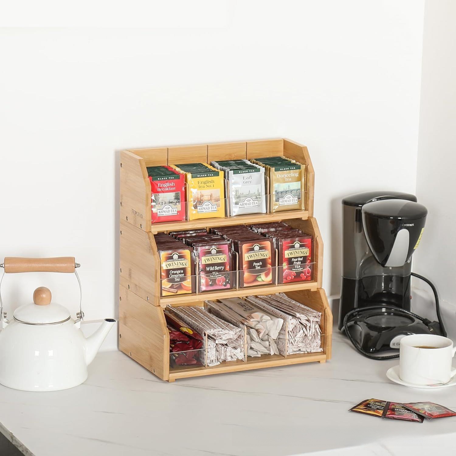 Coffee Tea Bags - Caixa Organizadora de Chá em Bambu