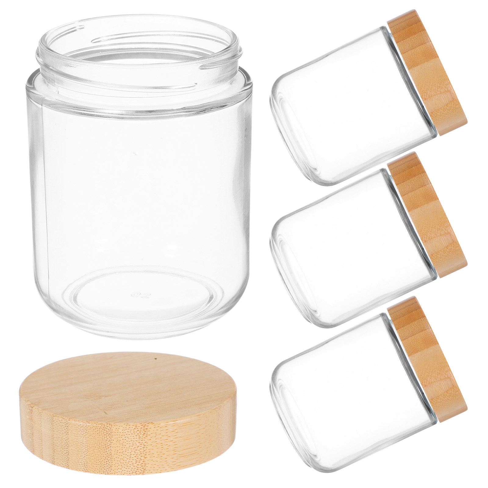 Coffee Tea Beans - 4 Potes de Vidro Resistentes com
