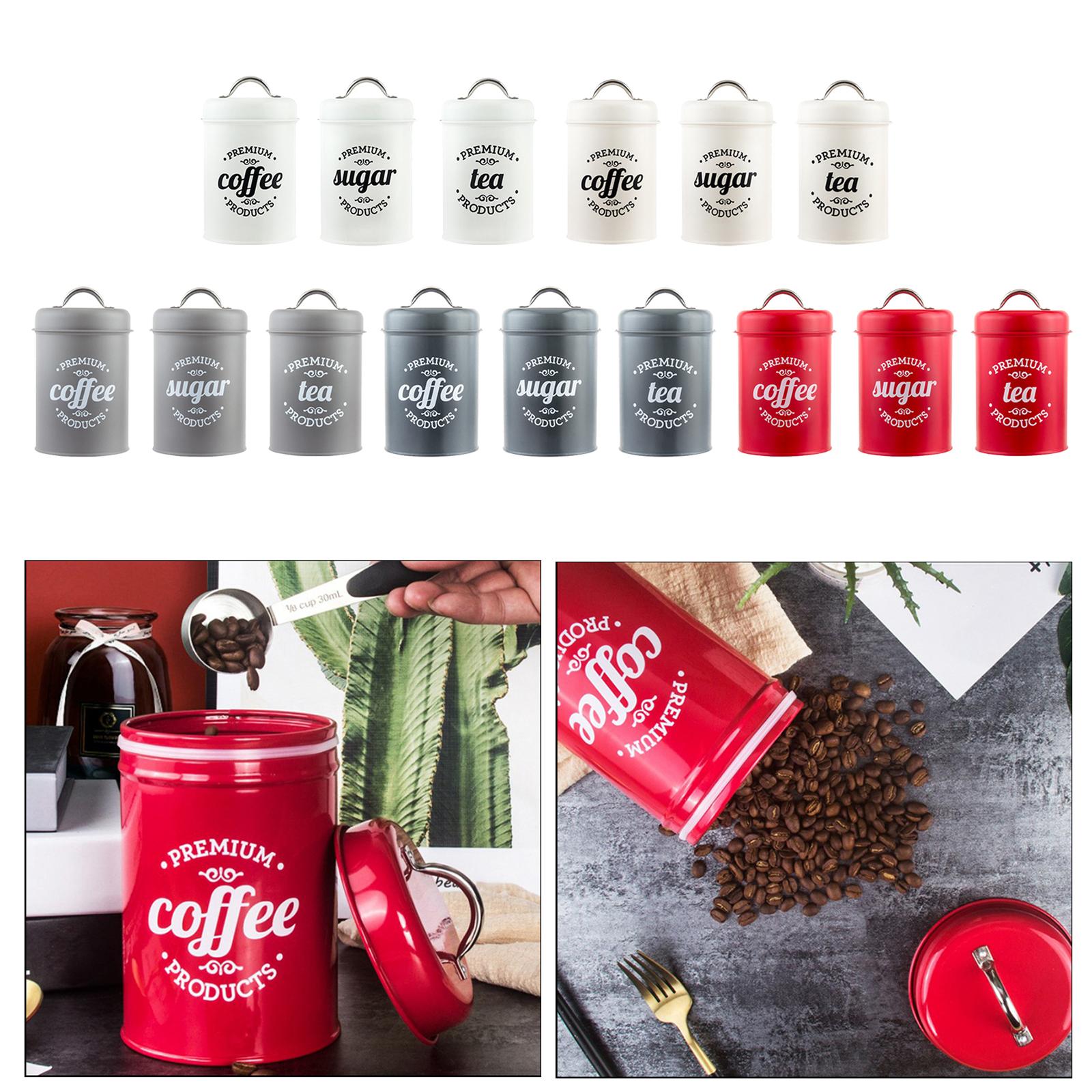 Coffee Tea Jar Set - Conjunto de Latas de Metal para