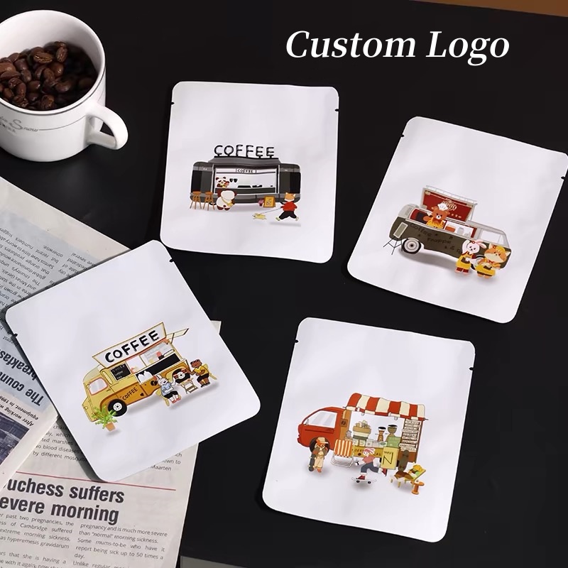 Coffee Tea Flower - 100 sacos de chá quadrados personalizados