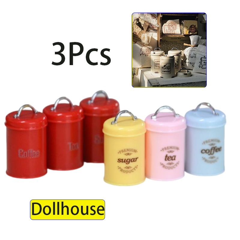3 pçs casa de bonecas em minia - Coffee Tea Bottle avaliação e preço