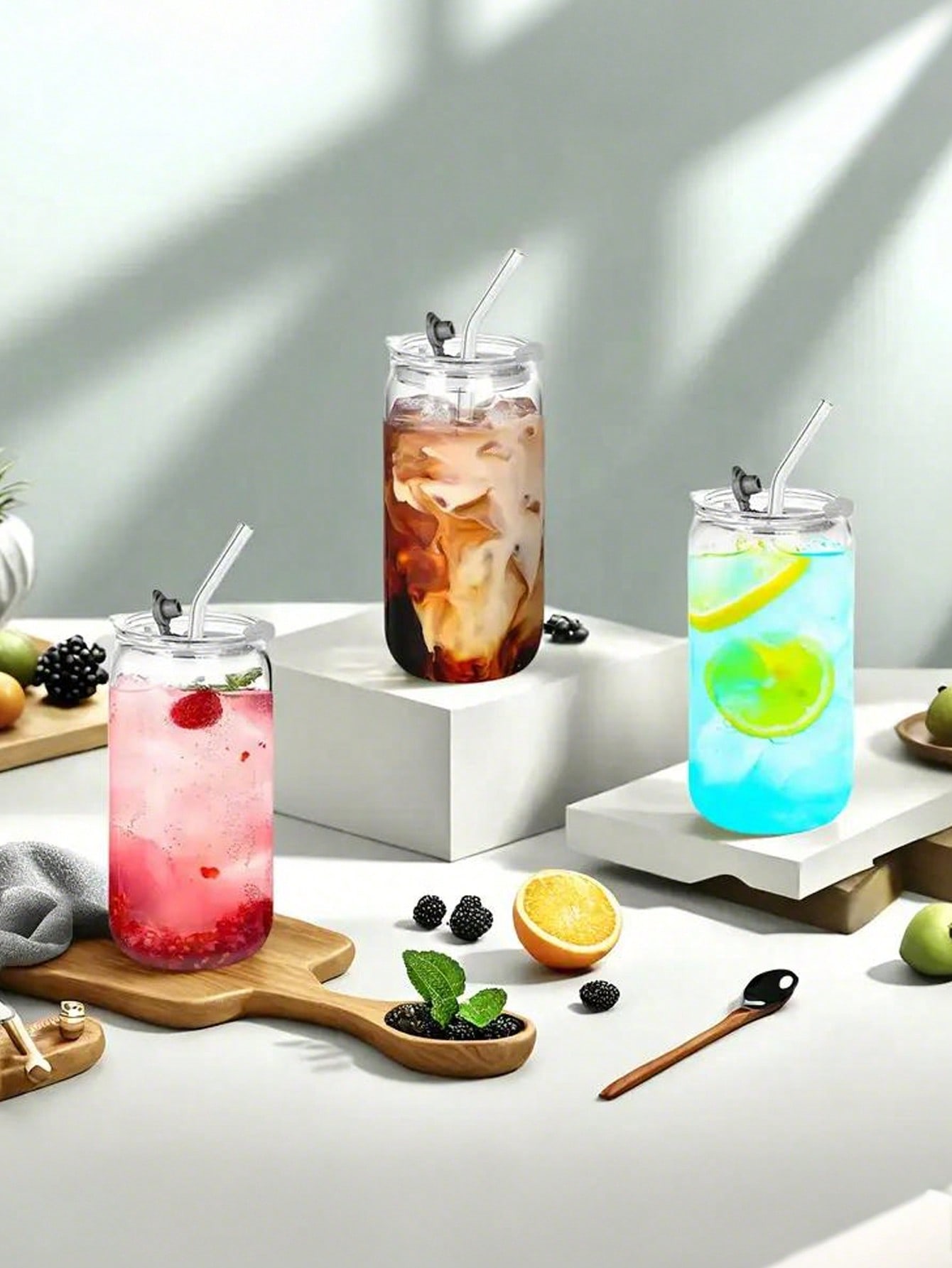 Copos de Vidro com Tampas e Ca - Coffee Tea Jar Set avaliação e preço
