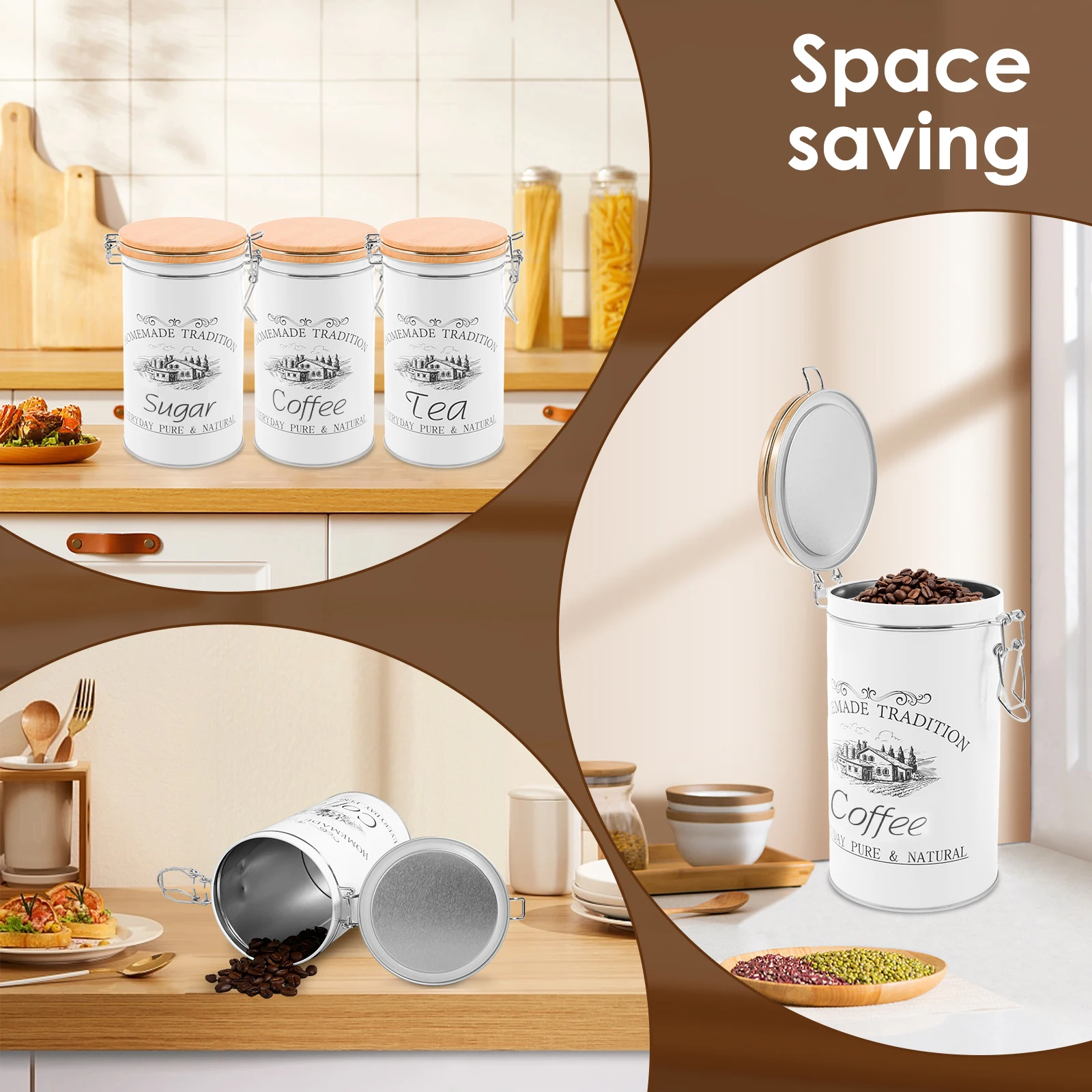 3 pçs/set chá café açúcar vasi - Coffee Tea Jar Set avaliação e preço