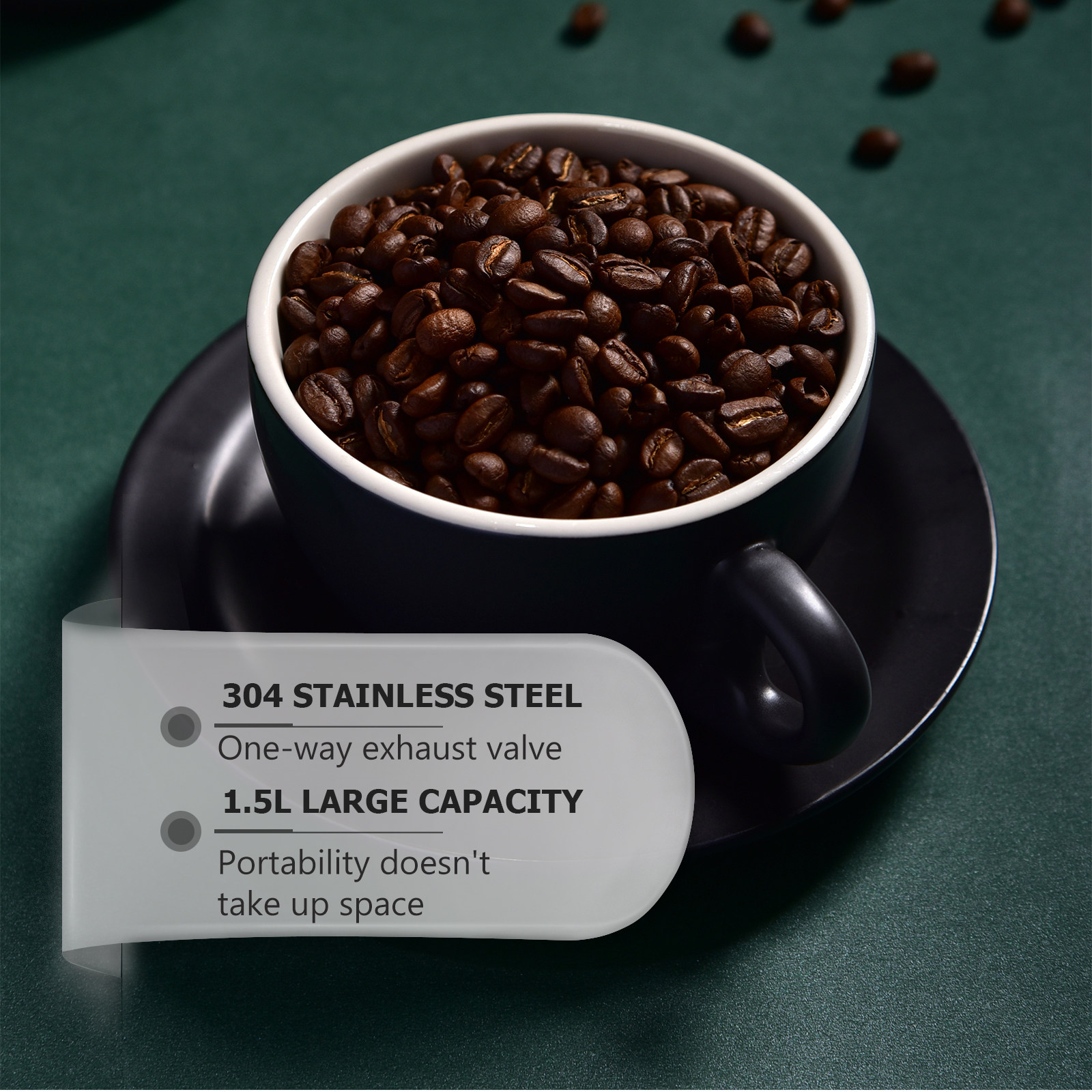 1 unidade de pote hermético pa - Coffee Tea Beans avaliação e preço