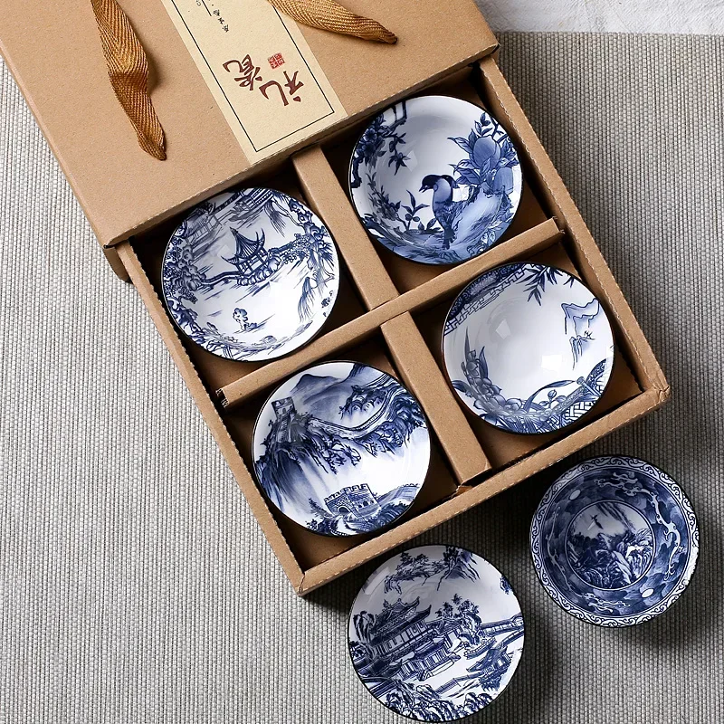 6 pçs chinês casa teaware azul - Coffee Tea In Chinese avaliação e preço