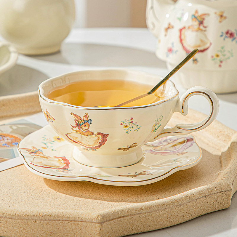 Xícara e prato de café retrô i - Coffee Tea English avaliação e preço