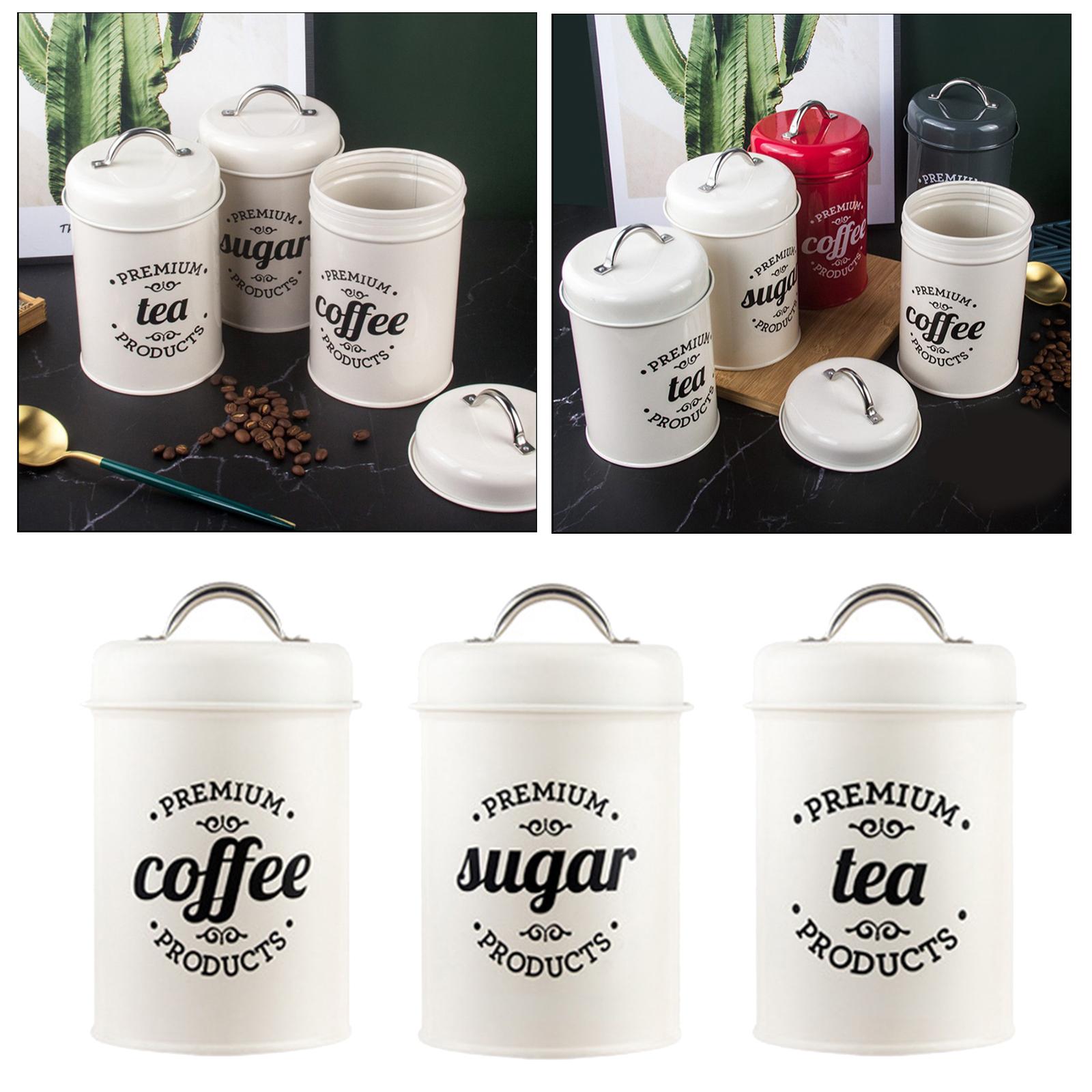 Conjunto de Latas de Metal par - Coffee Tea Jar Set avaliação e preço